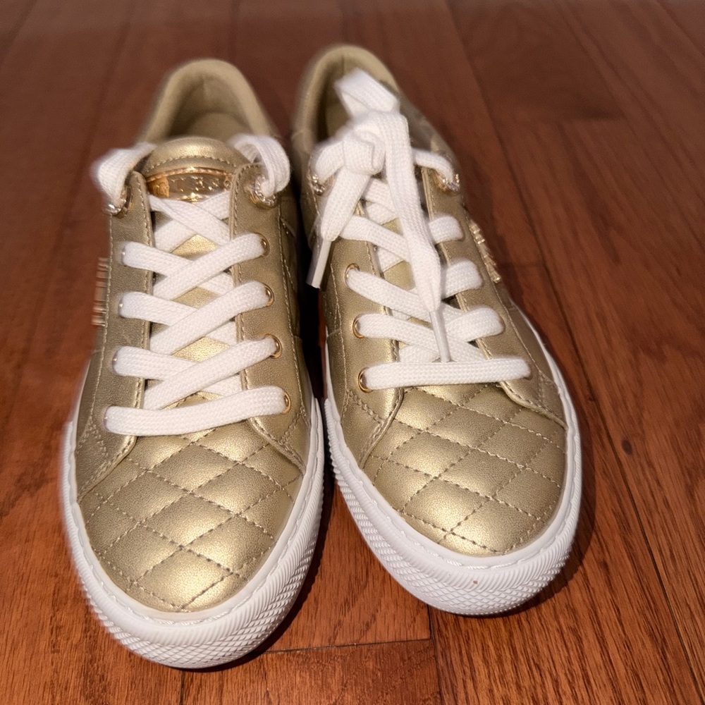 Guess Gold Quilted Athletic Shoes
